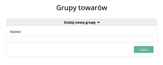 Grupy Towarów - SaleBasis