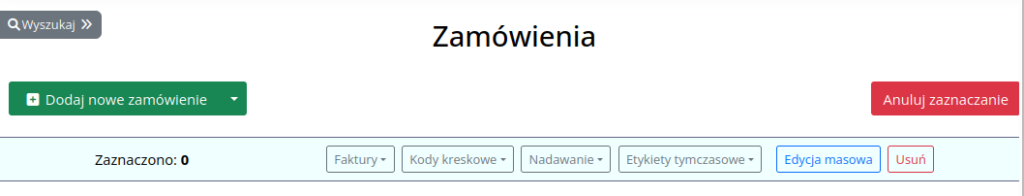 Masowe zaznaczanie zamówień - SaleBasis